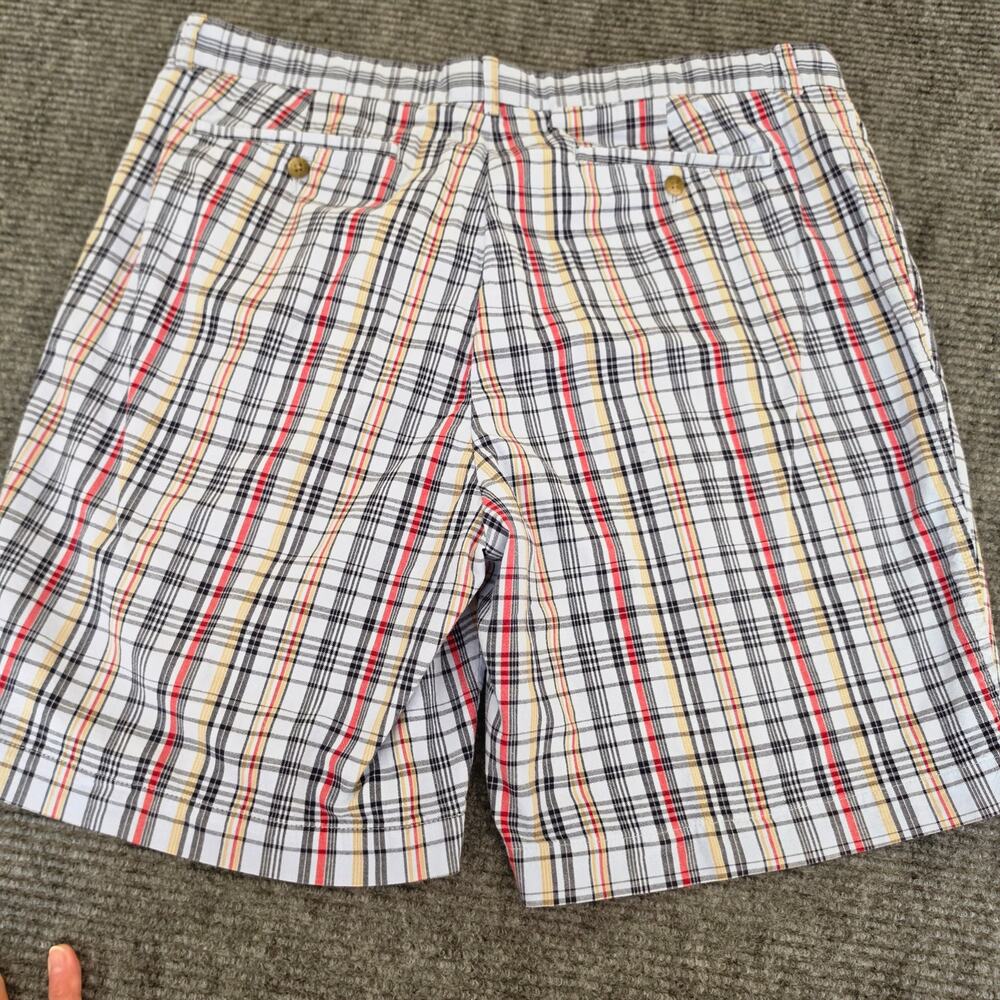 Cutter & Buck Men's Size 40 100% Cotton Blue Plaid Pleated Front Shorts - Picture 4 of 9